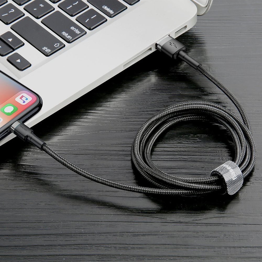 [BH 12 THÁNG] Cáp  dù sạc nhanh Iphone/ Ipad (Baseus Cafule Lightning 2.4A CHÍNH HÃNG, Sạc nhanh, Siêu bền)