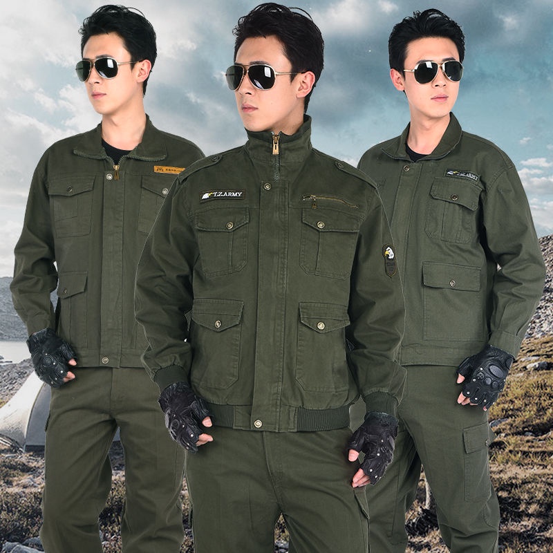 Quần áo lao động phù hợp với nam giới bảo hiểm dày chống mòn ngụy trang hàn sửa chữa ô tô xưởng làm việc