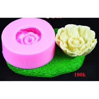 Khuôn silicon hoa Anh Túc 6.5cm đổ tạo hình bánh rau câu 3D, 4D
