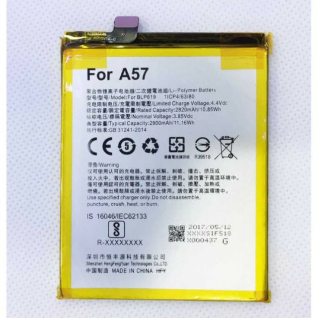 Pin Oppo Neo 9s (A39) - F3 Lite (A57) BLP619 2900 mAh bảo hành 6 tháng