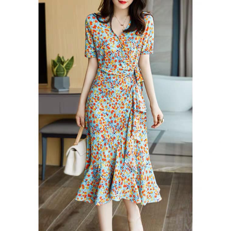 D55833 -  Đầm ôm đuôi cá cao cấp hàng nhập
