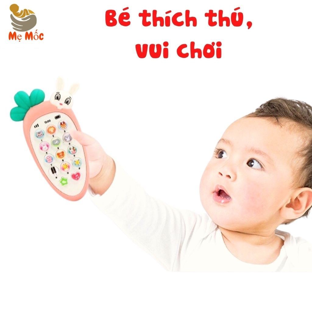 Điện Thoại Cà Rốt- Thỏ Đáng Yêu- Phát Nhạc -Đồ Chơi Thông Minh Cho Bé Phát Triển Thông Minh- Shop Mẹ Mốc ,DTCR