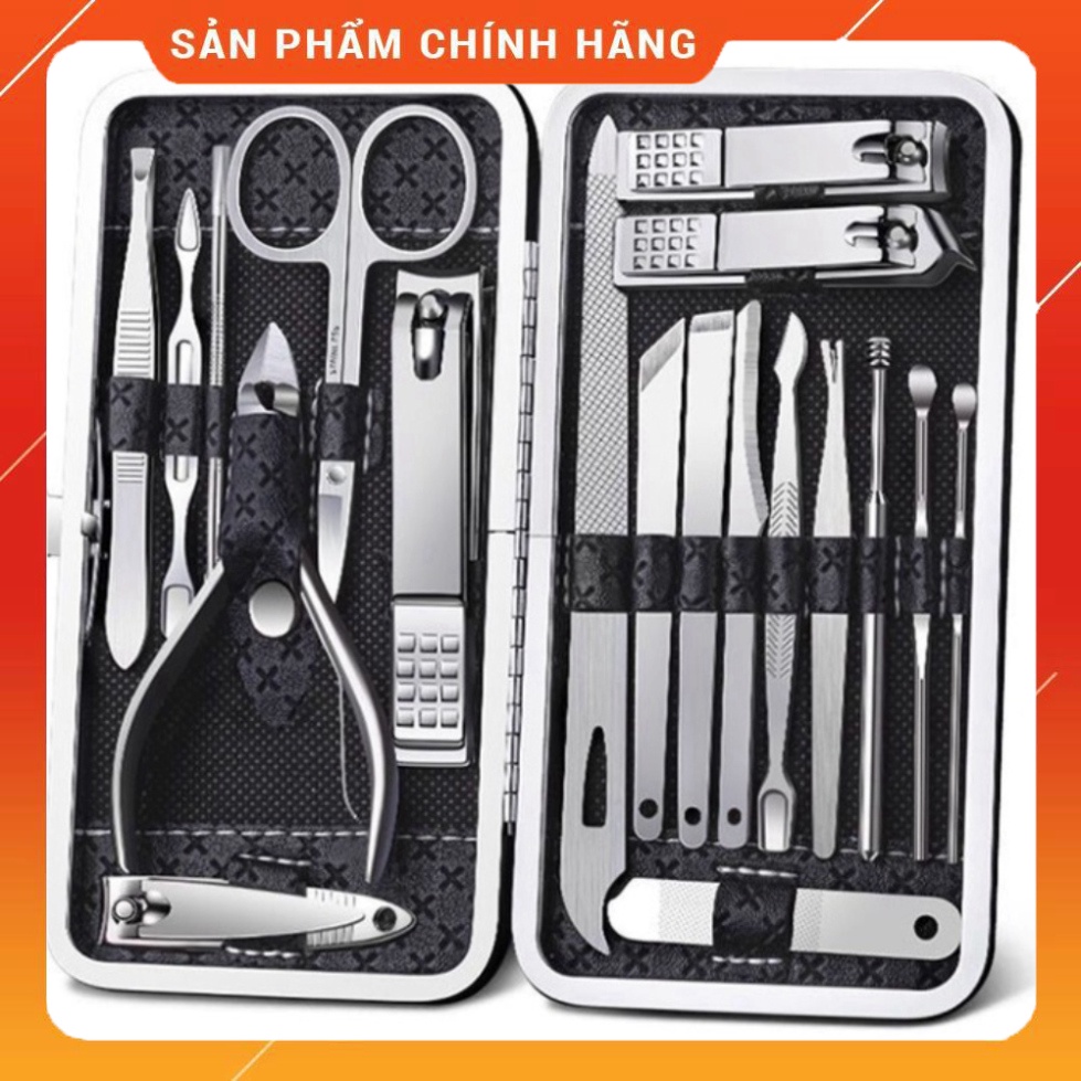 Bộ Bấm Móng Tay 19 Món Thép Không Gỉ - Bộ Tỉa Cắt Móng Tay Cao Cấp BH
