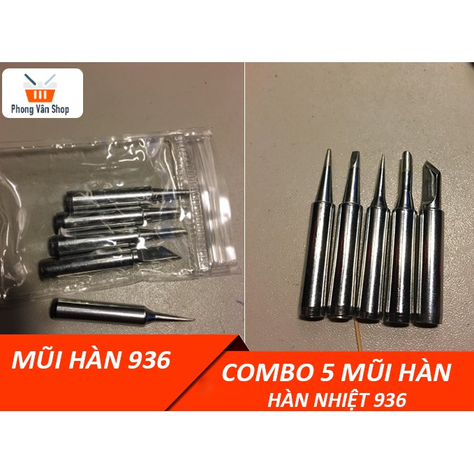 Combo 5 mũi hàn nhiệt 936