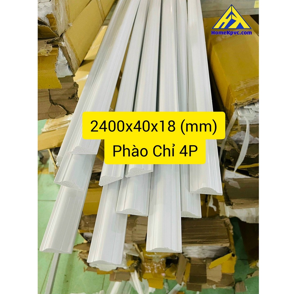 Phào chỉ trang trí nhựa ps bản 4cm màu trắng
