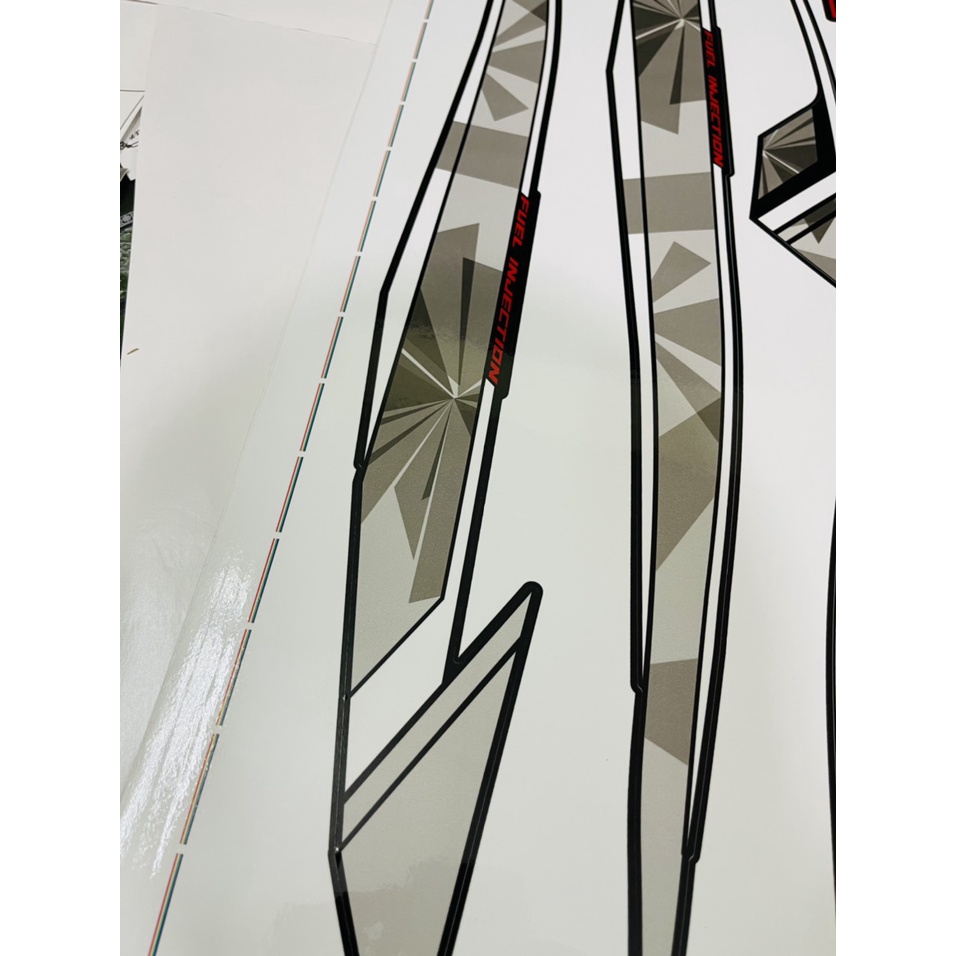 Tem Rời Dán Xe Exciter 150 Mẫu Y15ZR Đen Xám Trắng Cực Chất, Hàng 3 Lớp Chất Lượng Cao ,Team Decal