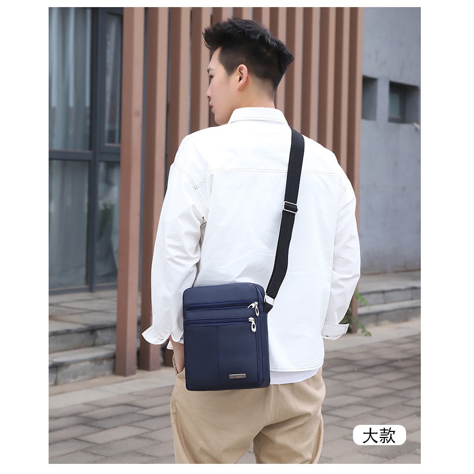 Túi đeo chéo nam nữ unisex 2022 vải canvas 3 lớp cao cấp chống nước 5 ngăn thời trang đường phố Hàn Quốc [HIMAN TN-030]