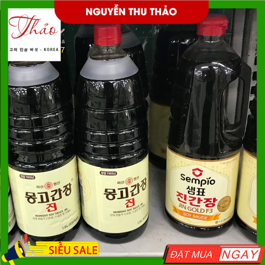 Nước tương, xì dầu  Hàn Quốc các loại 1,8l