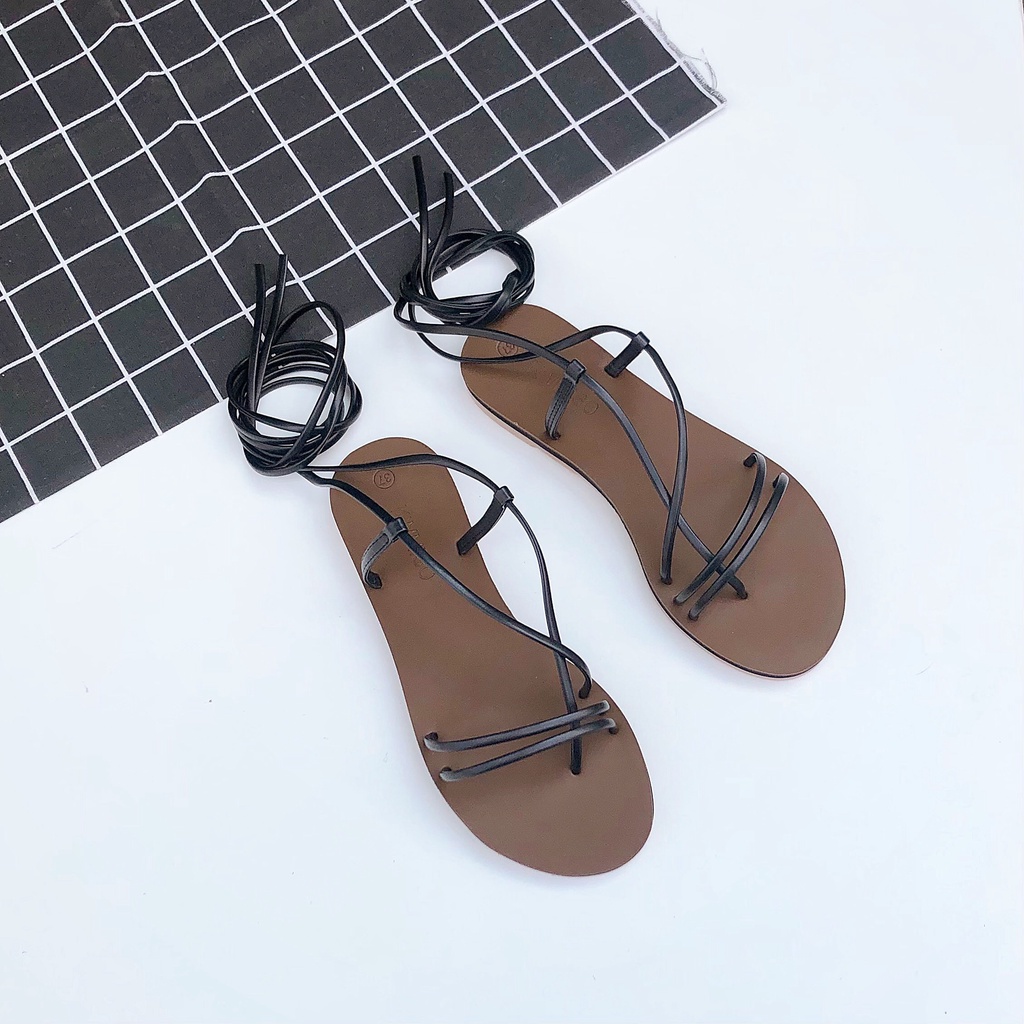 Dép Birken giày sandal cột dây nữ chiến binh quai mảnh đế bệt Detaunixex - SX01