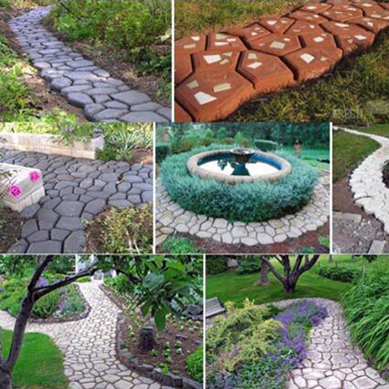 Path Maker Mold Reusable Concrete Cement Stone Design Paver Walk Mould Reusable