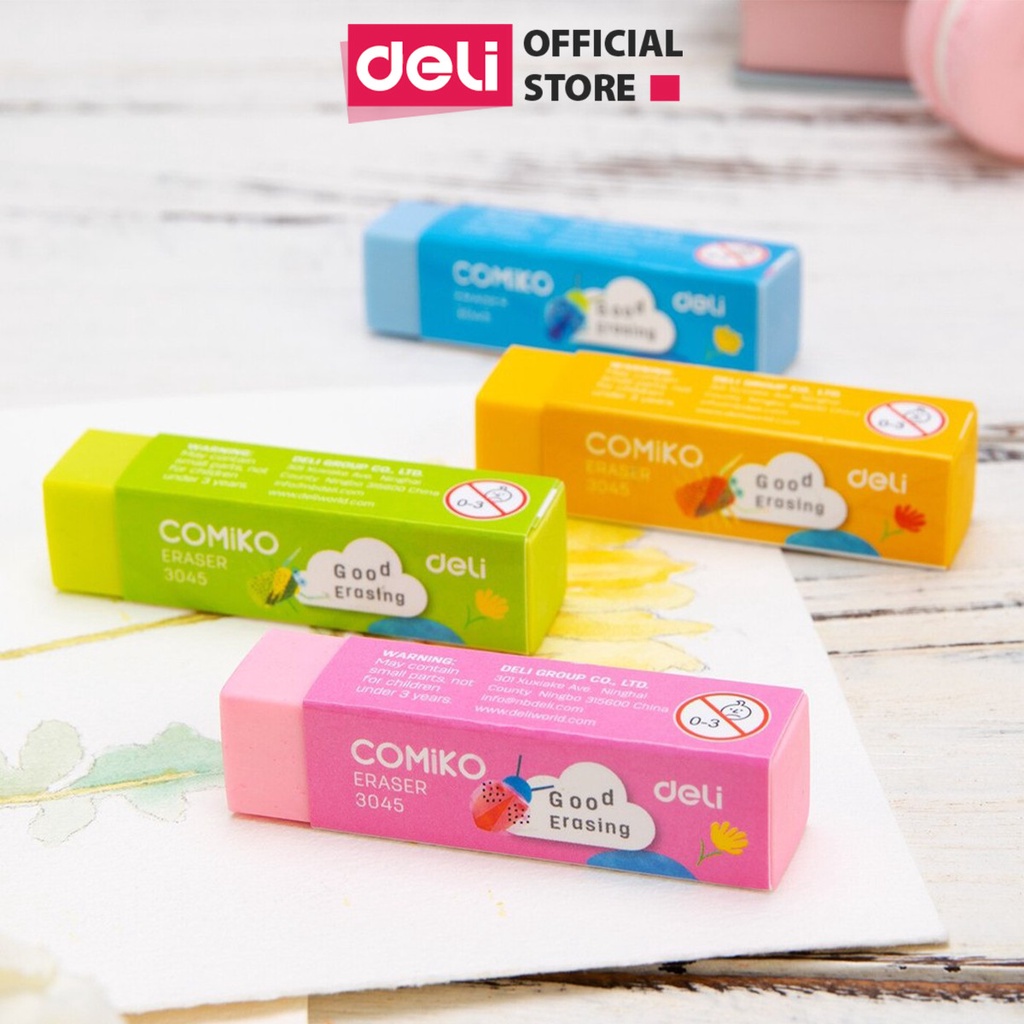 Gôm Tẩy Chì 2B Deli - Nhiều Màu - Tẩy sạch, ít vụn, không mòn giấy - An toàn, phù hợp học sinh, trẻ em, văn phòng