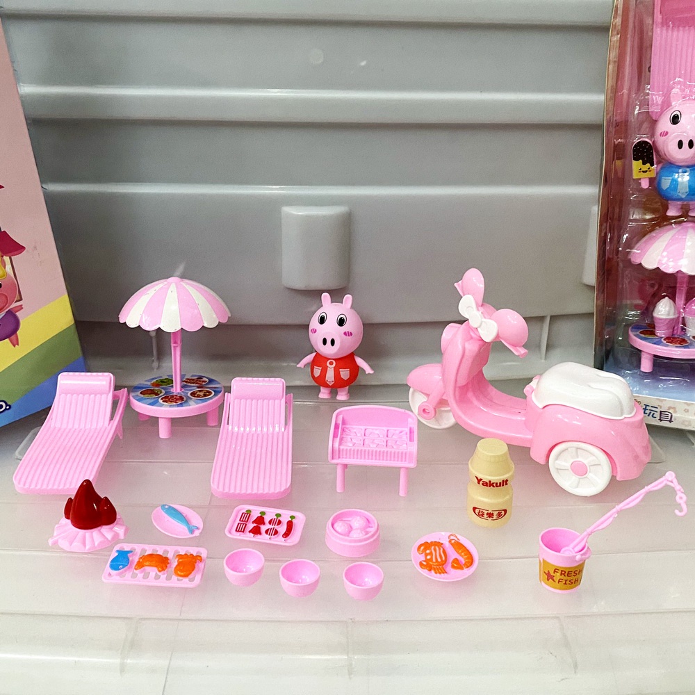 Đồ Chơi Nhà Bếp Gia Đình Heo Peppa Full Box Bộ Bàn Ghế Bếp Nồi Chảo