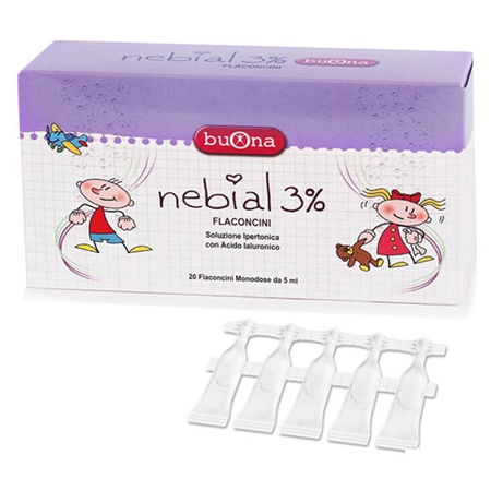 Dung dịch nhỏ mũi - nước muối ưu trương -Nebial 3% Flaconcini từ Ý