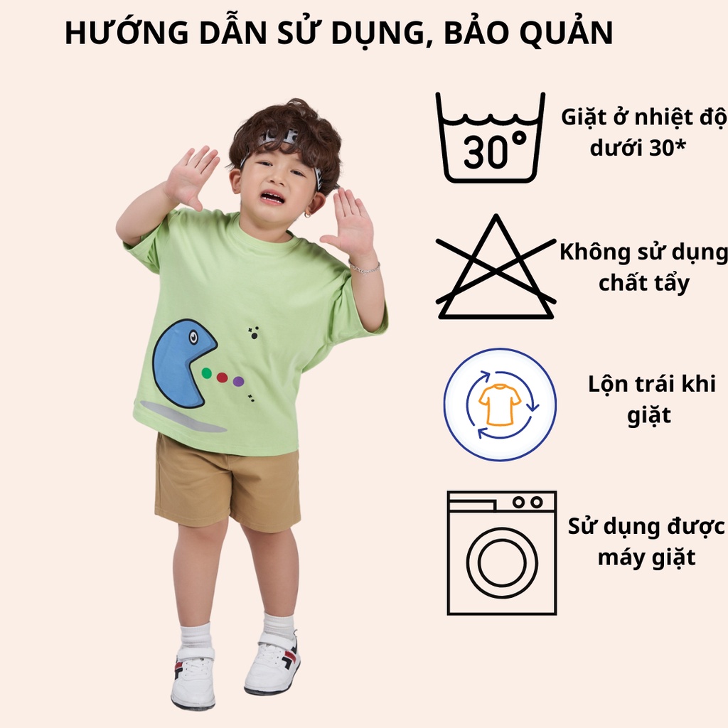 Áo T-shirt cho bé YODY vải cotton, thun tay lỡ in hình dễ thương TSK5205