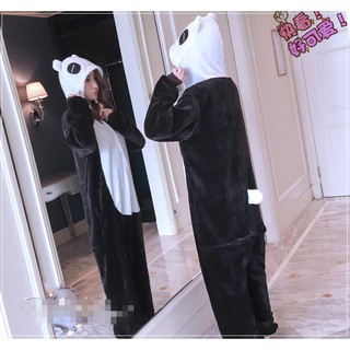 (Order) Bộ đồ ngủ lông hình thú gấu trúc panda (có size trẻ em)