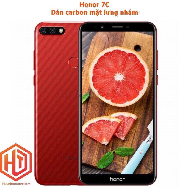 Miếng dán decal carbon mặt sau Huawei Honor 7C  nhám mặt lưng