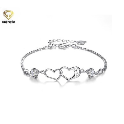 Lắc tay bạc Ý S925 Huệ Ngân - Trái tim xinh RYB 140111