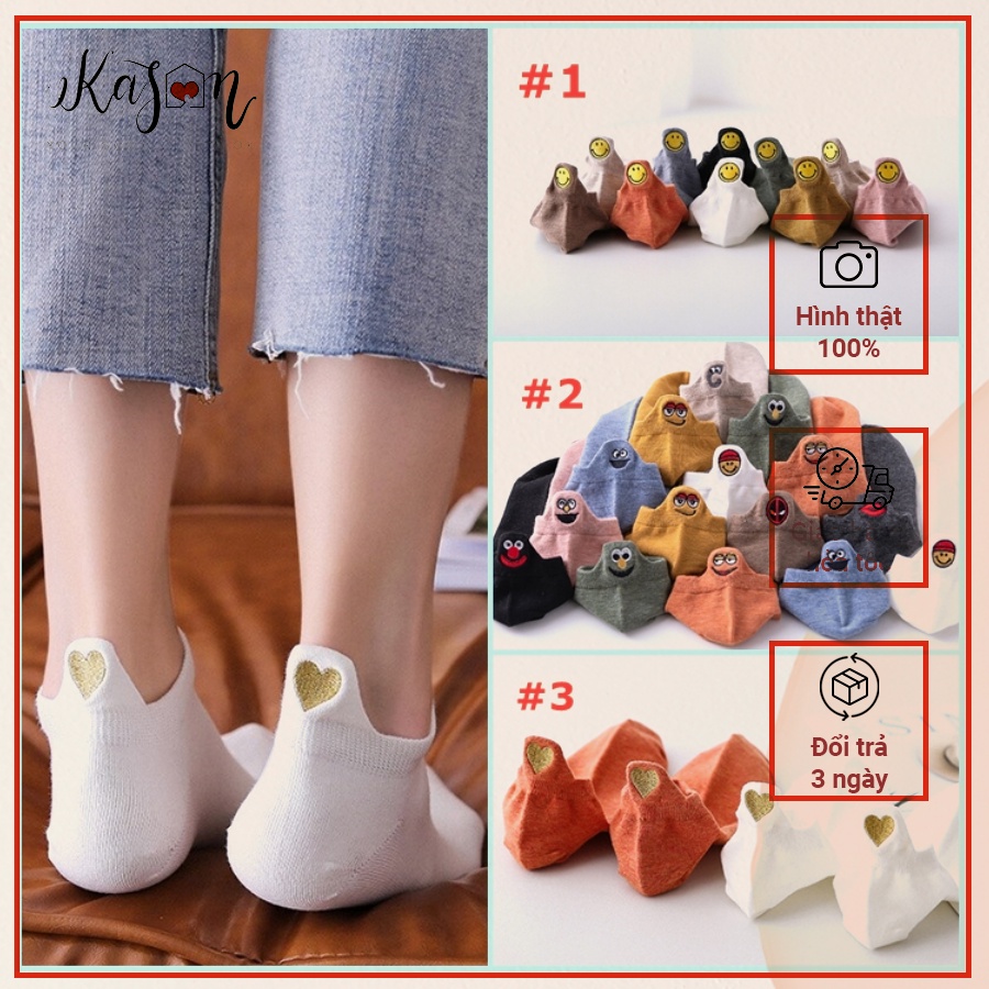 Tất Vớ Cổ Ngắn Thêu Họa Tiết Ngộ Nghĩnh