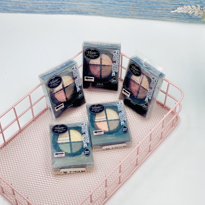 PHẤN MẮT VISEE KOSE GLOSSY RICH EYES 4 Ô NHẬT BẢN 4.7G
