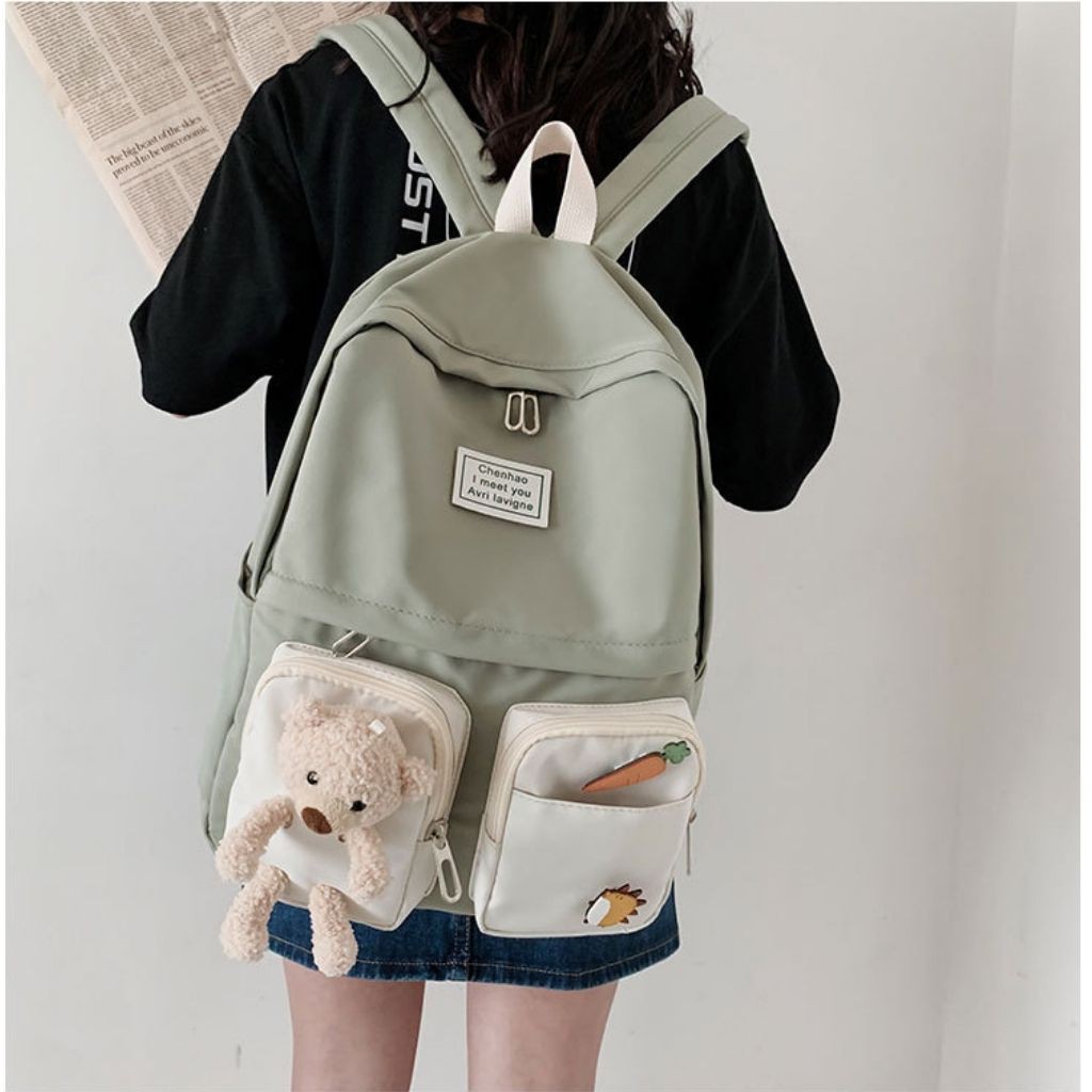 (HOT) Balo Ulzzang nữ Balo thời trang nữ KR 358- Vải dù cao cấp chống nước, Size 40 vừa laptop, 4 màu lựa chọn- KARA 358