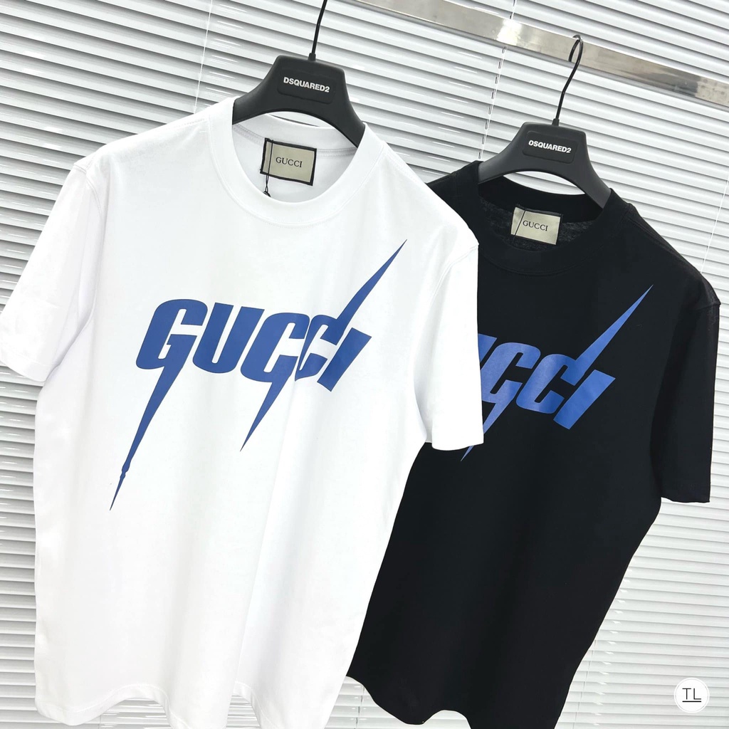 Áo Thun Nam Siêu Cấp Hàng Quảng Châu In Họa Tiết Chữ GC Sét Màu Xanh Đậm Chất Liệu Cotton 100% Thoáng Mát