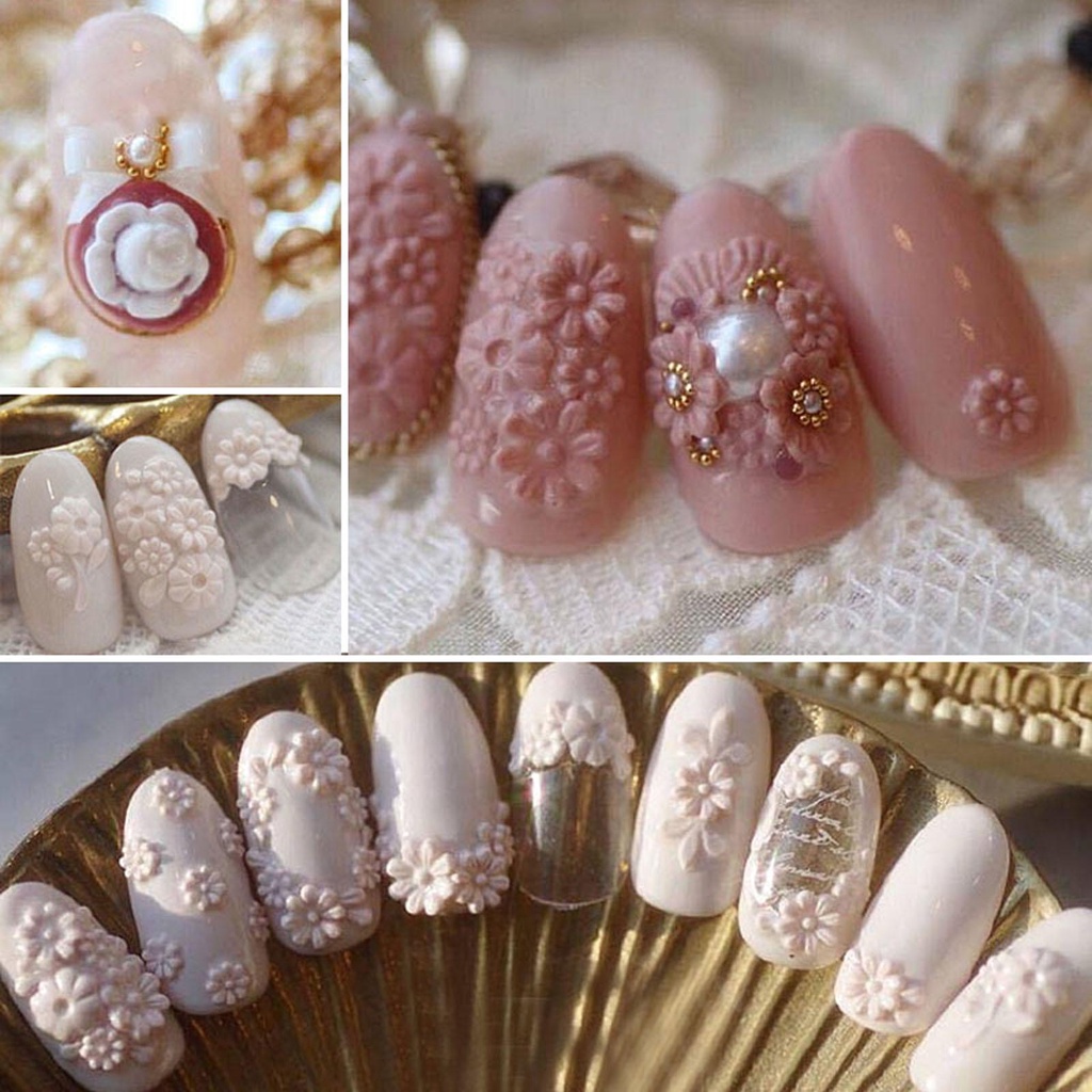 Khuôn Silicone Tạo Hình Hoa Cúc Trang Trí Móng Tay 3D DIY