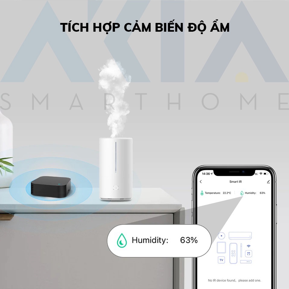 Điều khiển hồng ngoại AKIA S06 Pro bản 2021 - Tích hợp cảm biến nhiệt độ, Điều khiển máy lạnh,TV , Quạt, Hẹn giờ bật tắt