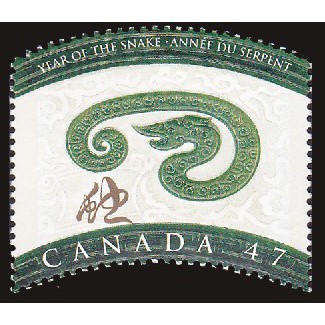 Tem sưu tập Tem Canada Tết Tân Tỵ 2001