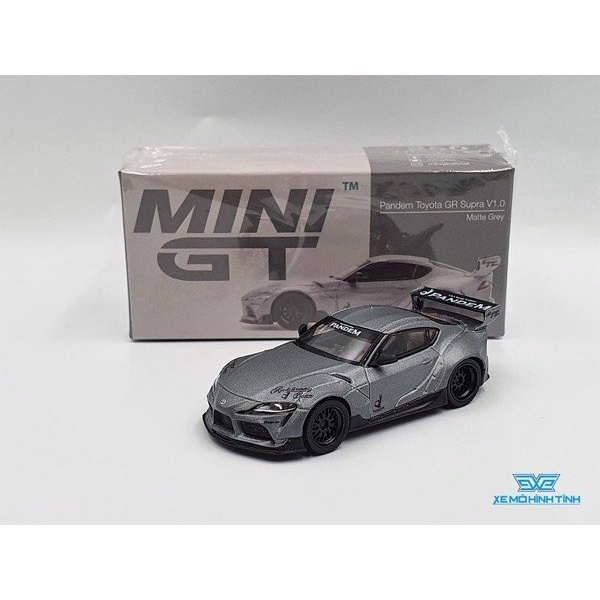 Xe Mô Hình Pandem Toyota GR Supra V1.0 1:64 MiniGT ( Xám Nhám )