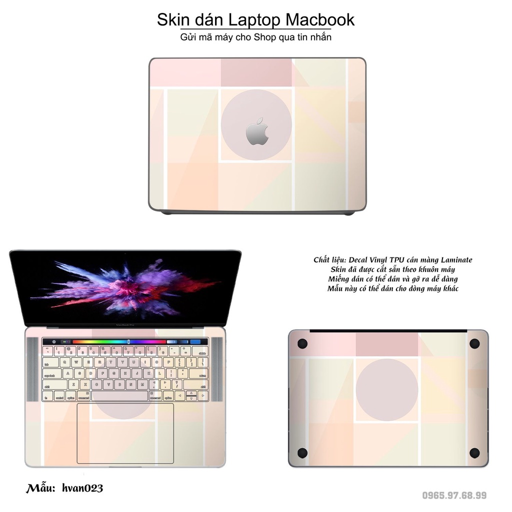 Skin dán Macbook mẫu Hoa văn (đã cắt sẵn, inbox mã máy cho shop)