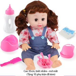 Búp Bê nhắm mở mắt, phát ra âm thanh (tặng phụ kiện 10 món)