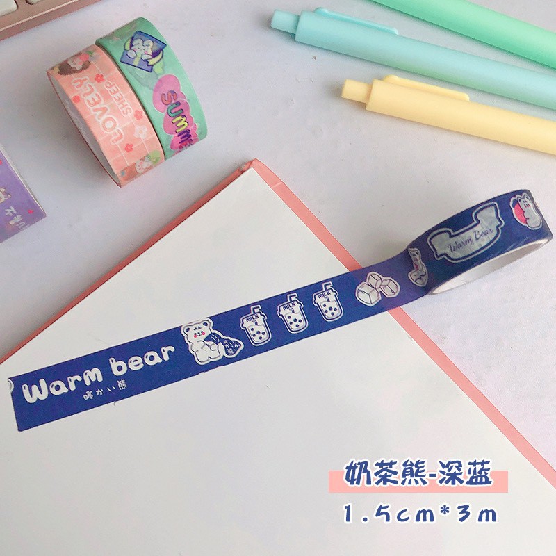 Băng dính hoạt hình trang trí sổ tay style Hàn dễ thương Washi tape C-02