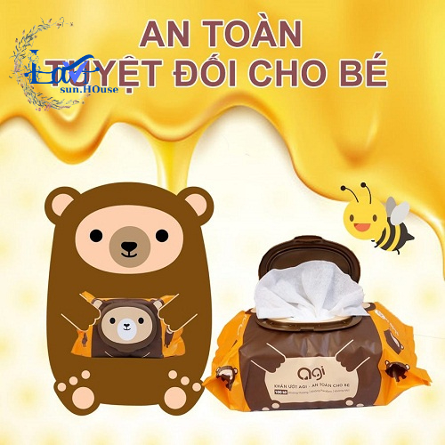 Combo 10 gói khăn ướt Agi 100 tờ không mùi an toàn cho bé chính hãng công ty