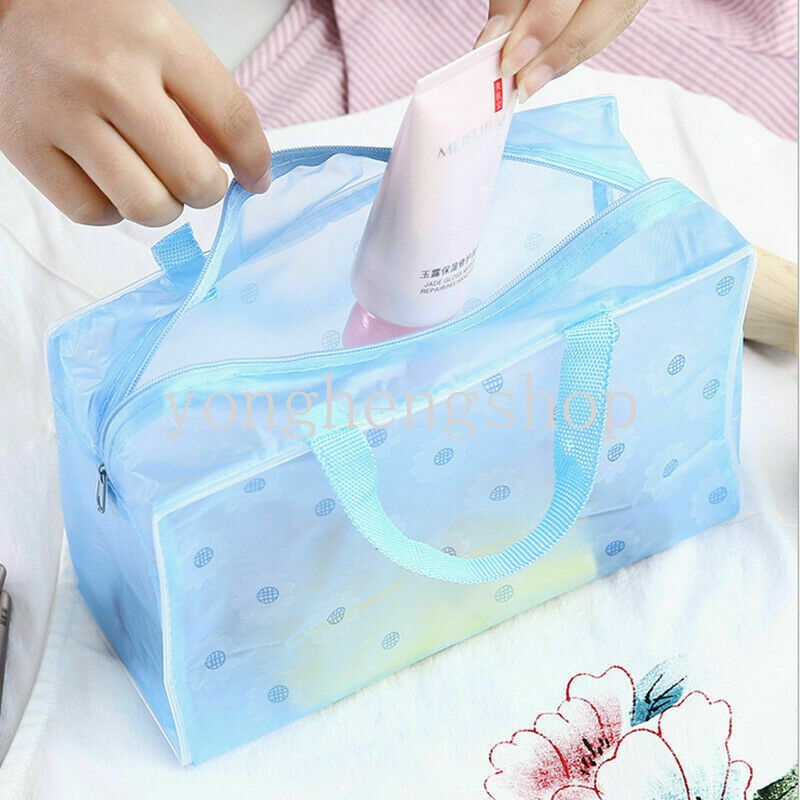 Túi Đựng Mỹ Phẩm Bằng PVC Trong Suốt Chống Thấm Nước Nhỏ Gọn Mang Theo Du Lịch