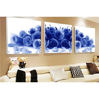 Tranh treo tường hoa hồng xanh 60x60cmx3
