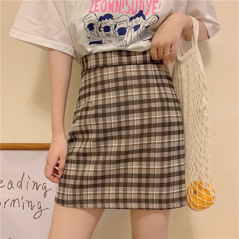 Korean fashion high-waisted plaid short skirt for women | BigBuy360 - bigbuy360.vn