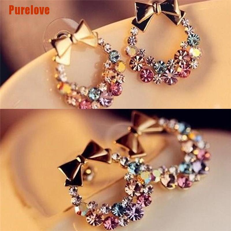 1 Đôi Bông Tai Đính Pha Lê Thanh Lịch Dành Cho Nữ