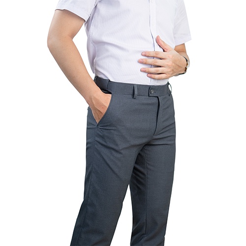 Quần Âu Nam Công Sở Thương Hiệu Anton Dáng Suông, Chỉnh Cạp Màu Ghi - Mã QA206