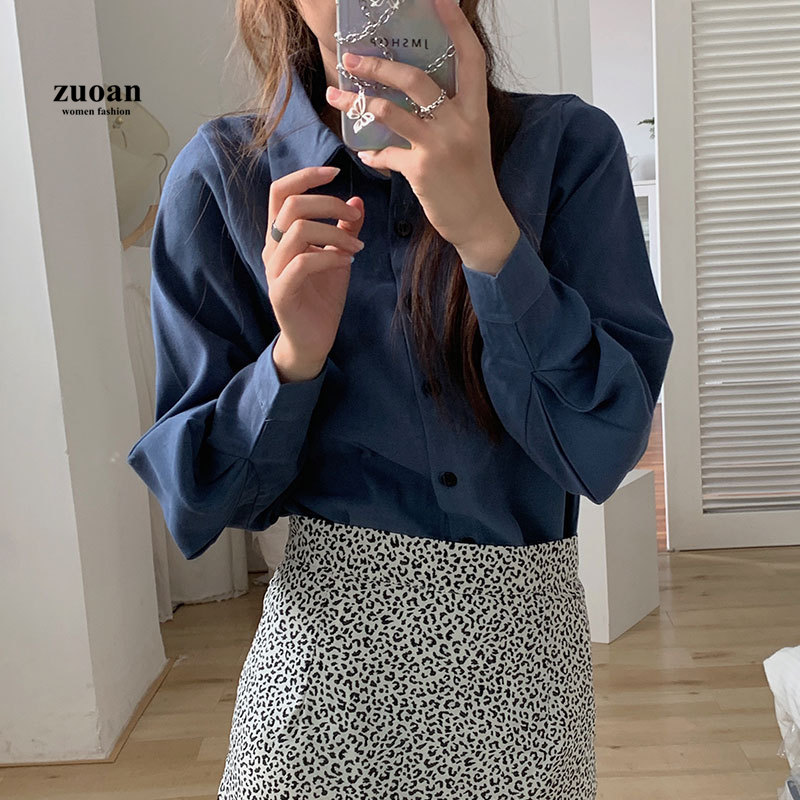 Áo Sơ Mi Nữ Tay Dài Dáng Rộng Màu Trơn Dễ Phối Trang Phục | BigBuy360 - bigbuy360.vn