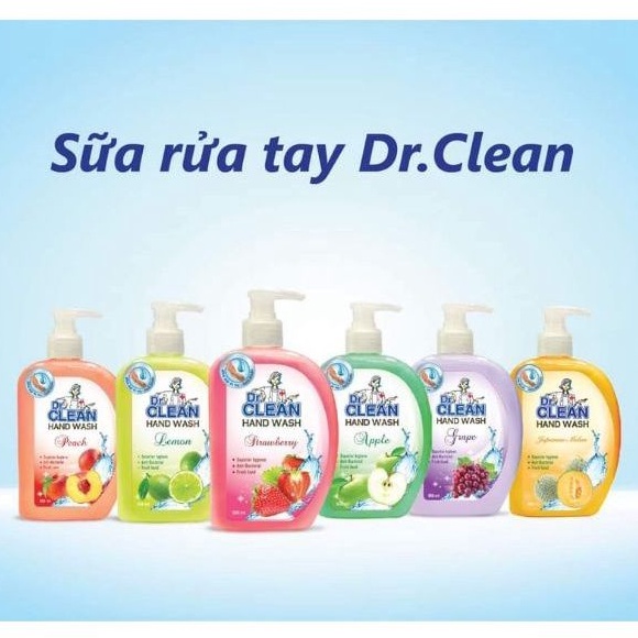 (500ml) Sữa Rửa Tay Dr. Clean kháng khuẩn các mùi