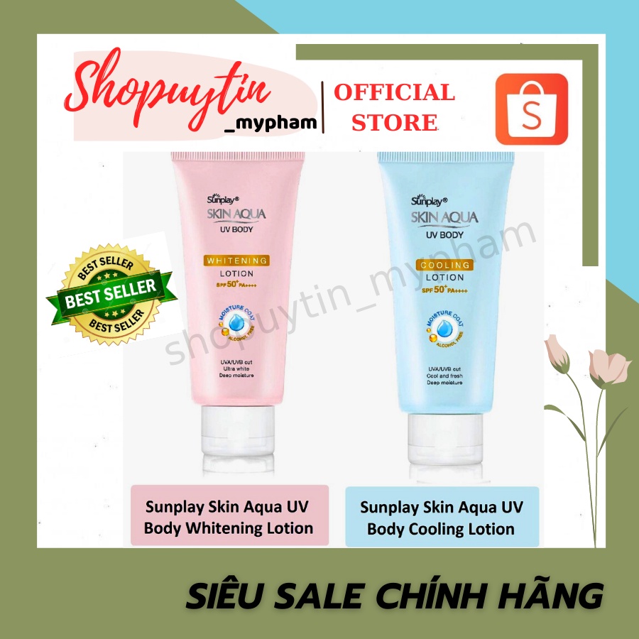 Kem chống nắng dưỡng thể trắng mịn Sunplay Skin Aqua UV Body Whitening Lotion (SPF50+,PA++++) [Mới 2021]