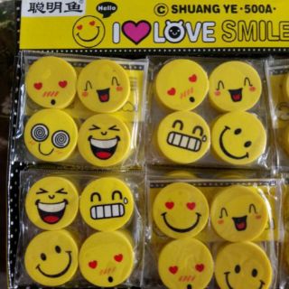 Set 4 cục gôm hình mặt cười cute