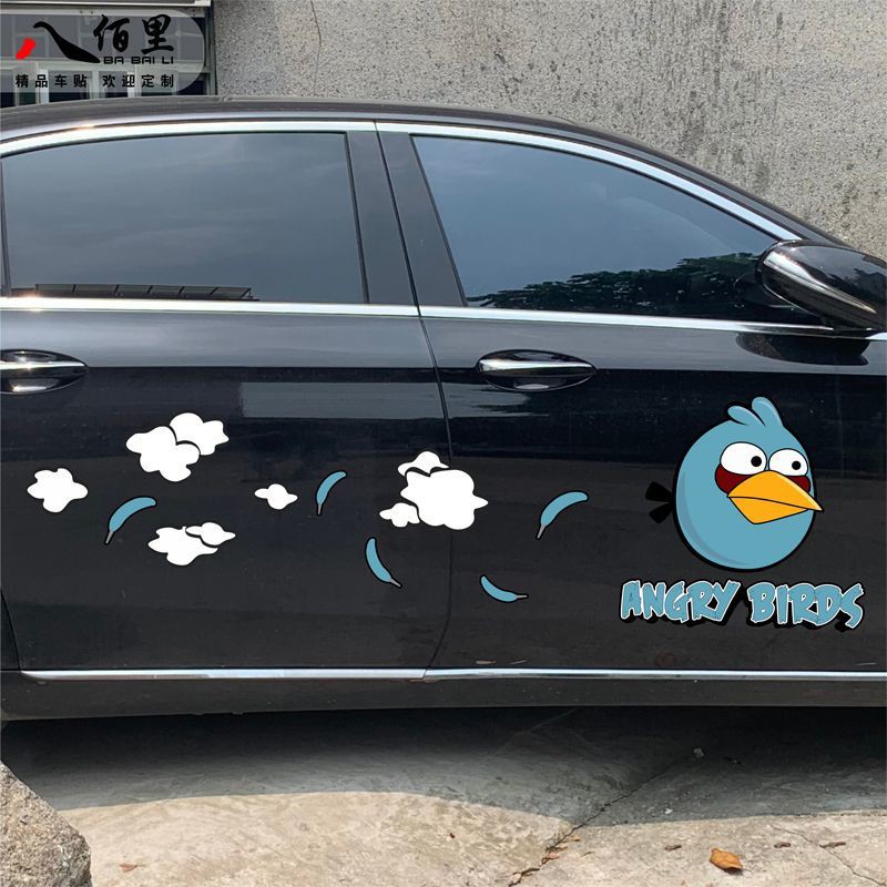 Miếng Dán Trang Trí Xe Hơi Họa Tiết Hoạt Hình Angry Birds Vui Nhộn Sáng Tạo