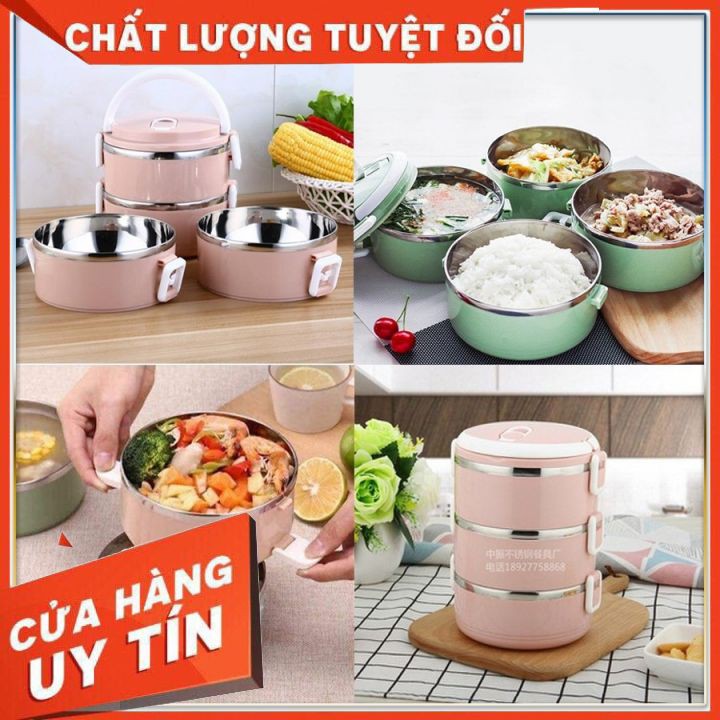 Cặp Lồng Cơm 4 Tầng - Cà Mên Giữ Nhiệt 4 Tầng Lúa Mạch