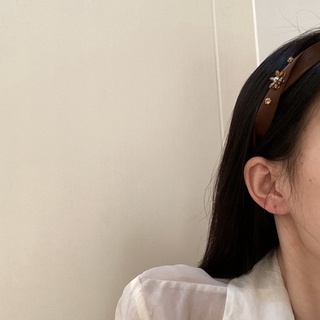 Băng đô bờm tóc Yves lụa mix charm hoa BĐ023 Tiemdocuatui