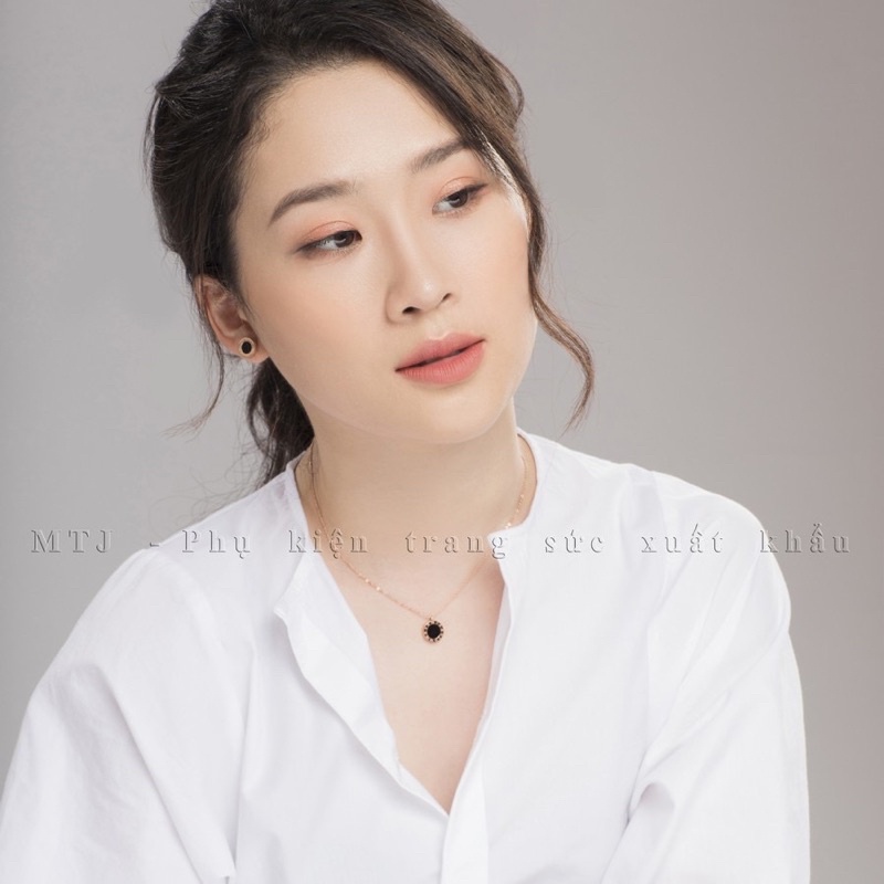 Sét vòng cổ  2 mặt chữ khắc titan không bay màu - Hari Korea Accessories