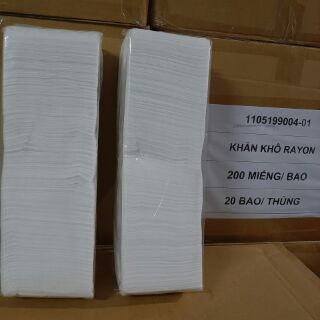 Combo 10 Khăn giấy khô Rayon 200 miếng dùng cho spa.