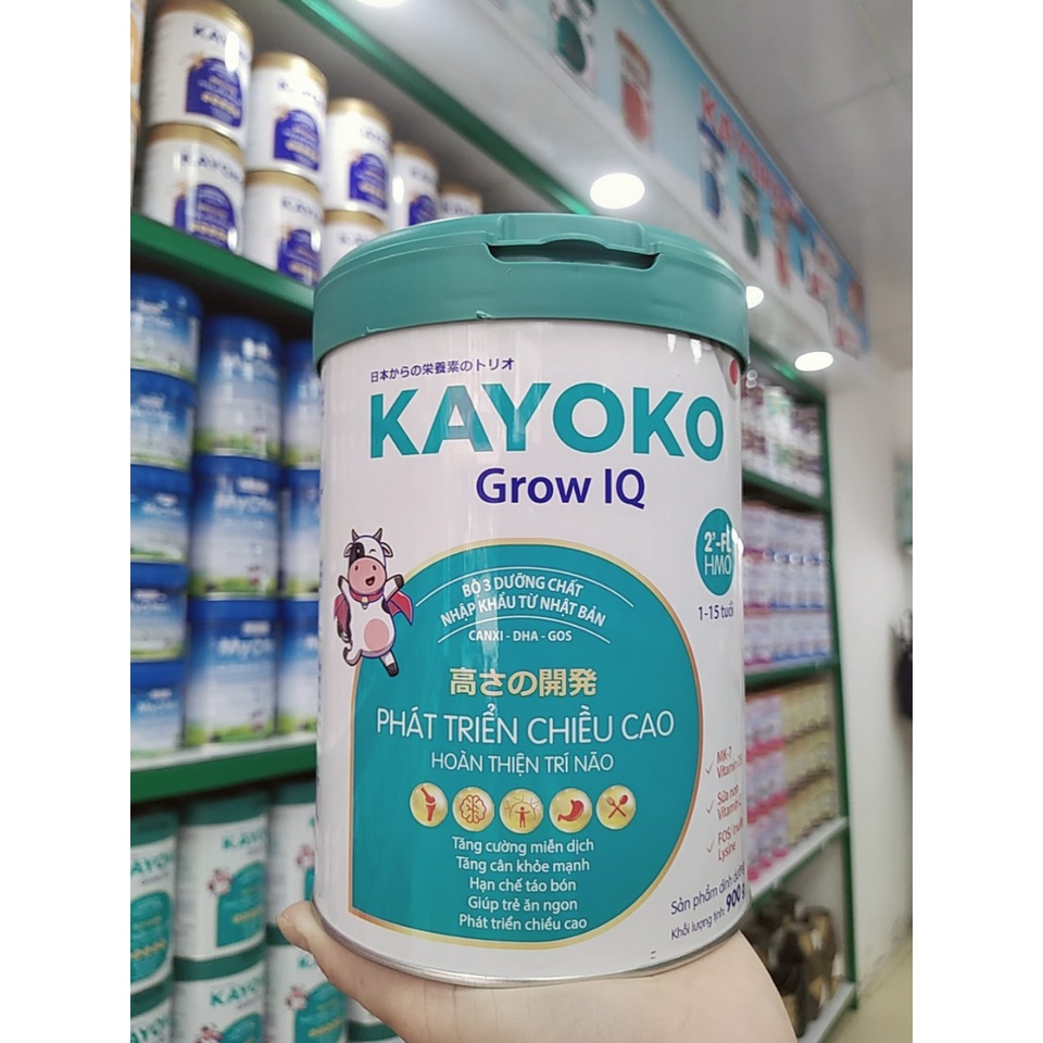 Sữa bột Kayoko Grow IQ 900g . Giúp bé tăng chiều cao , phát triển trí não