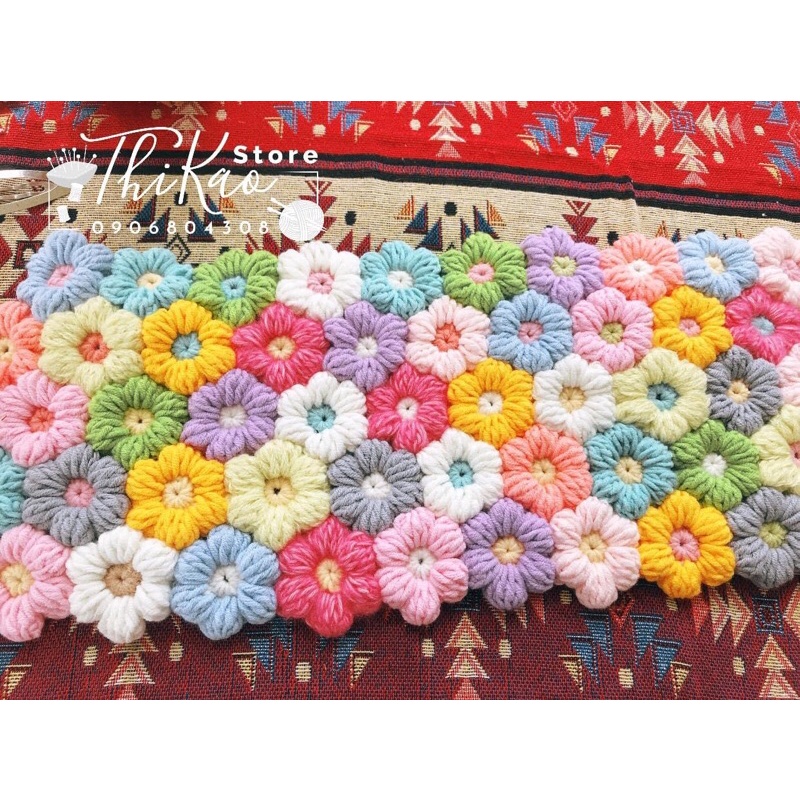 Hoa len 6 cánh, hoa có gim cài áo