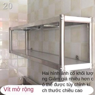 ENhà bếp Kệ treo tường 3 tầng Khung inox hai tủ giá để lò vi sóng 2